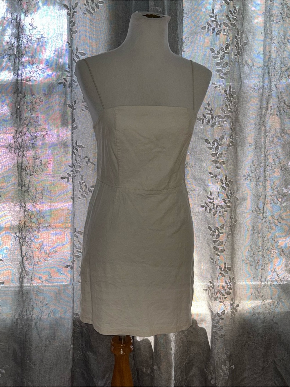 Urban Outfitters Cream Spaghetti Strap Mini Dress